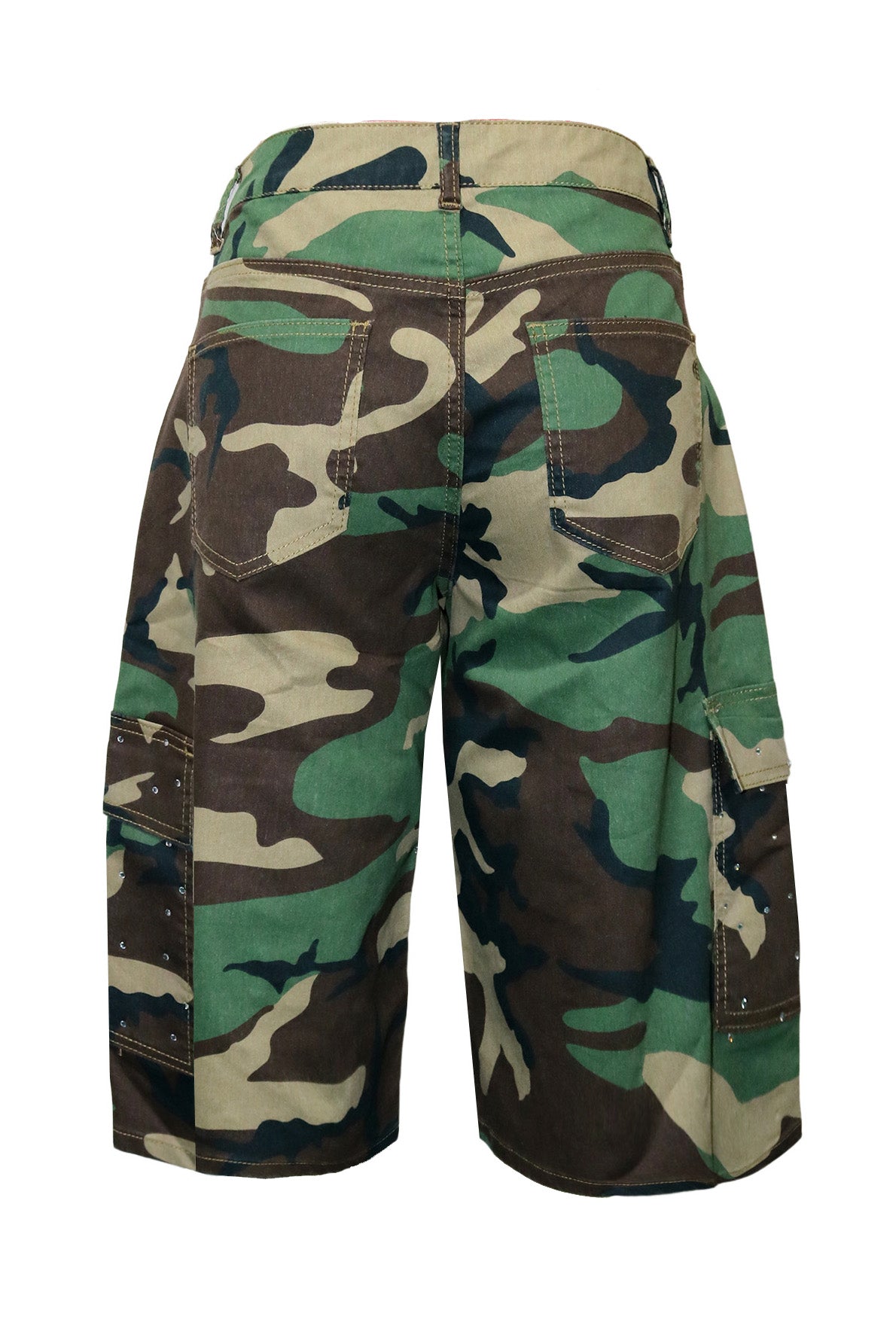 Pearl Embellished Baggy Cargo Shorts Lavish Daily