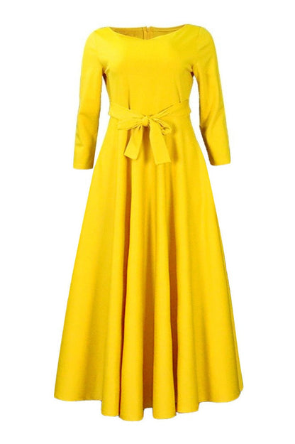Elegant Tie-Waist A-Line Maxi Dress Lavish Daily