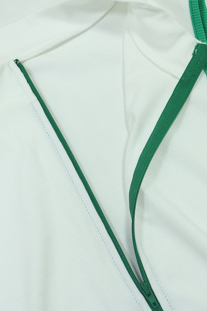 Colorblock Sleeveless Zip Top and Skirt Outfit Lavish Daily