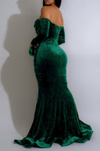 Elegant Off-Shoulder Velvet Dress Lavish Daily