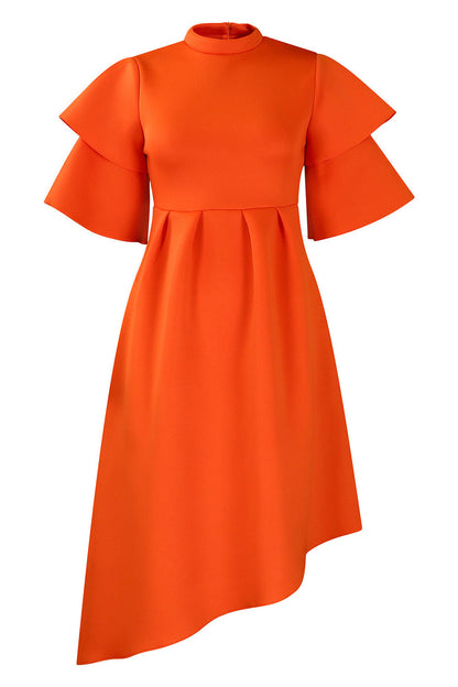 Double-Layer Ruffled Sleeve Dress Lavish Daily