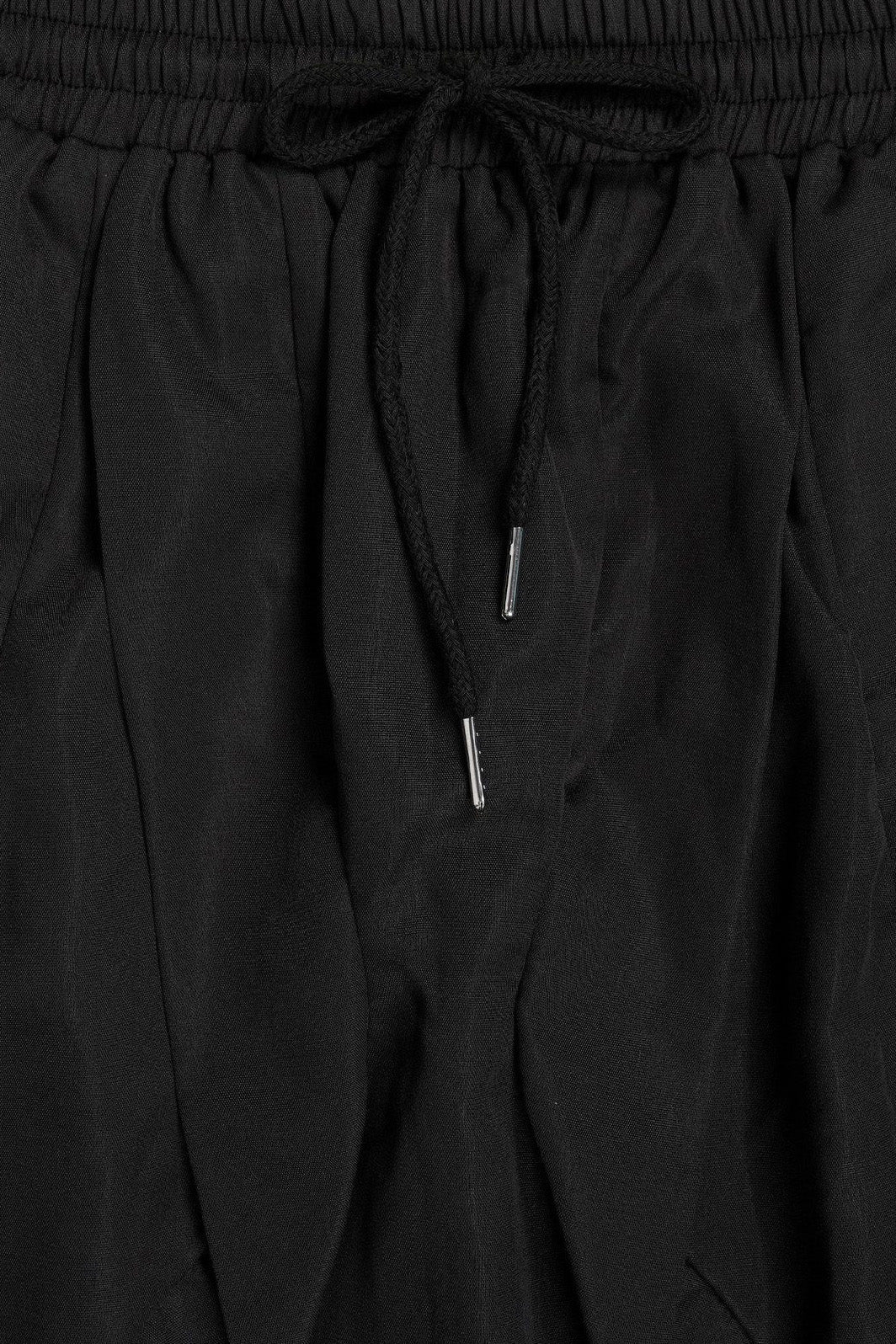 Ruched Drawstring Parachute Maxi Skirt Lavish Daily