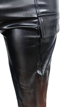 Faux Leather Belted Jumpsuit Lavish Daily