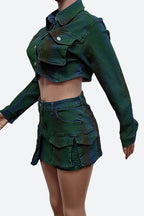 Cargo Denim Skirt Set Lavish Daily
