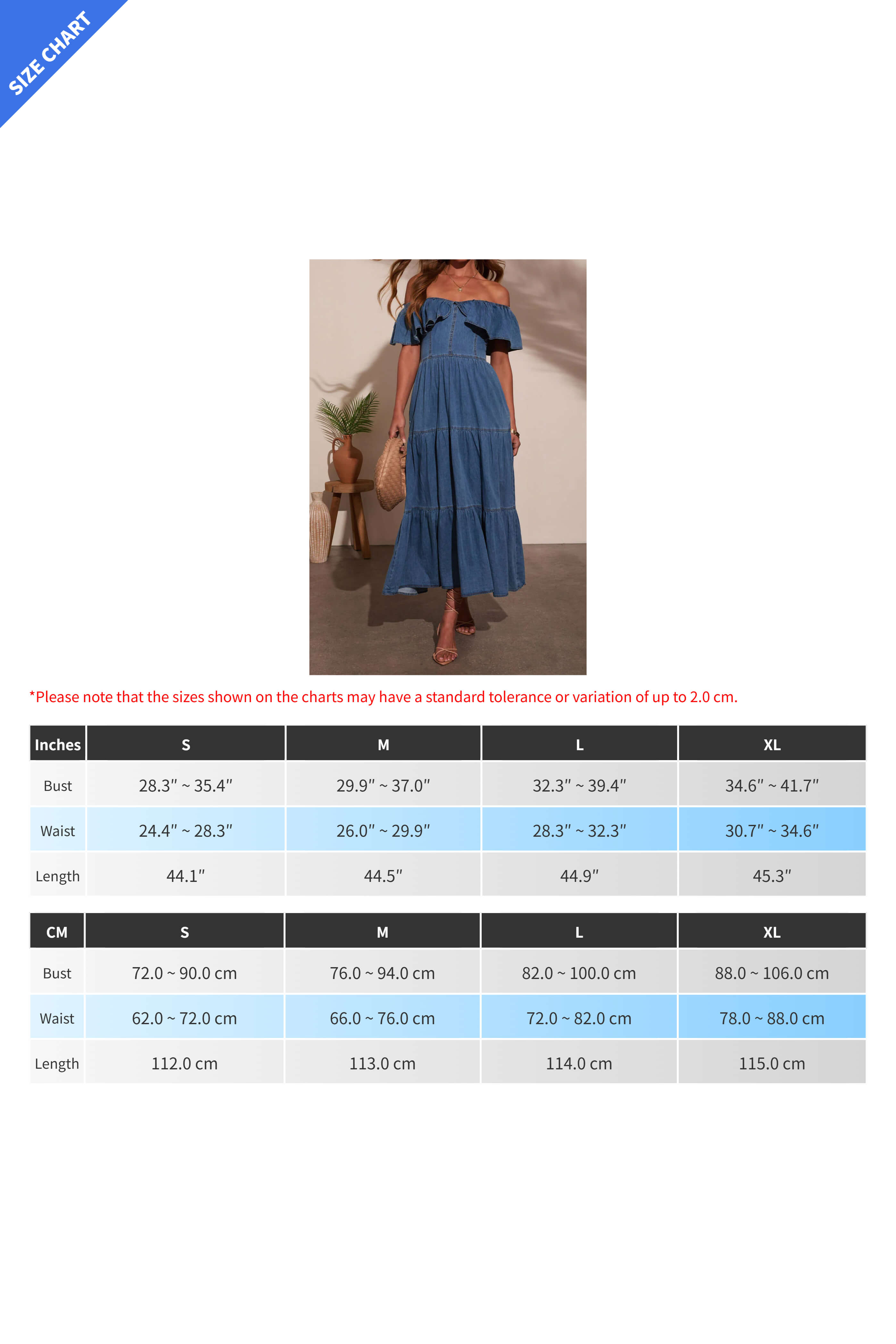 Off Shoulder Ruffle Tiered Denim Dress Lavish Daily