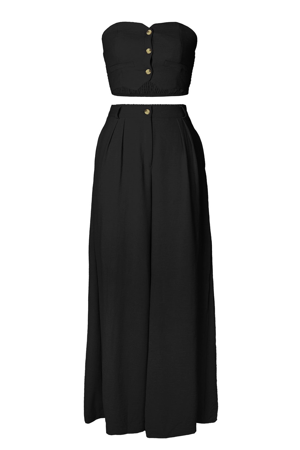 Stretch Tube Top Vest and Wide Leg Pants Set Lavish Daily