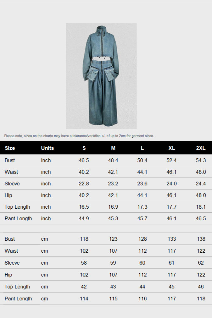 Vintage Washed Denim Two Piece Set Lavish Daily