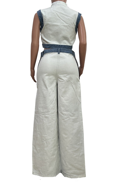 Striped Cropped Top Denim Pant Sets Lavish Daily