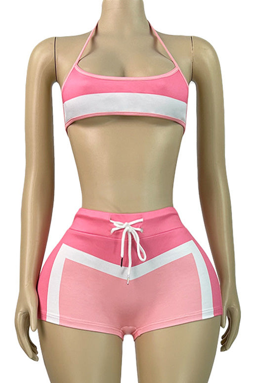 Printed Tie Front Crop Top and Shorts Set Lavish Daily