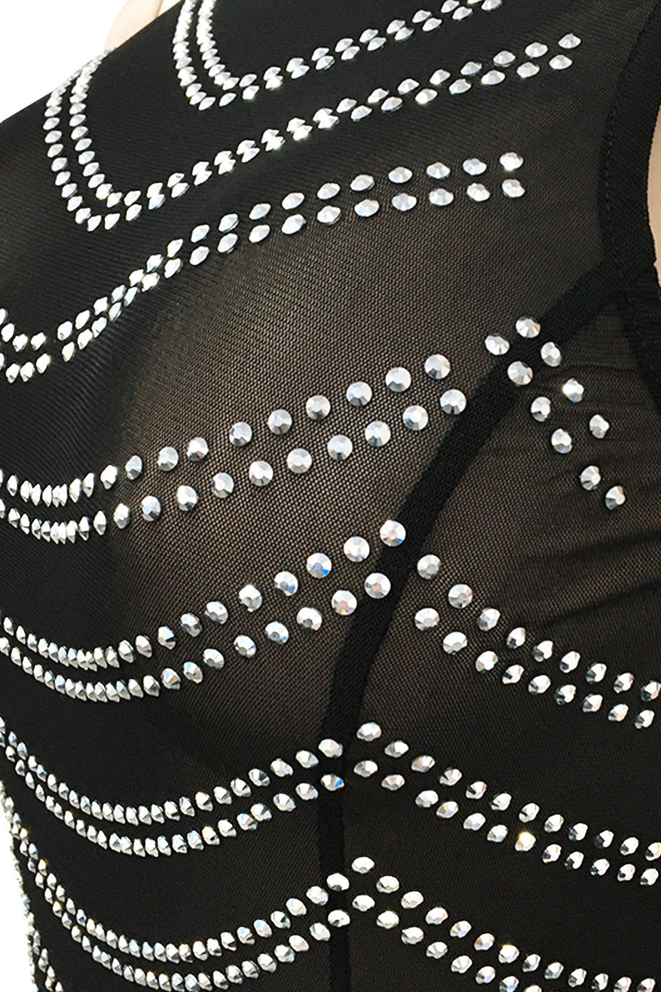 Rhinestone Halter Sheer Maxi Dress Lavish Daily