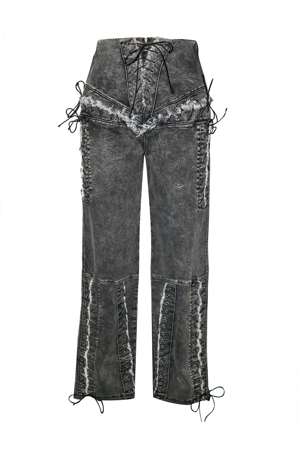Lace Up High Waist Jeans Lavish Daily