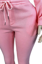 Fleece Hoodie Zip Jacket and Flare Pants Set Lavish Daily