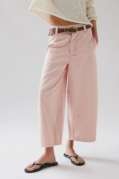 Cropped Wide-Leg Jeans Lavish Daily