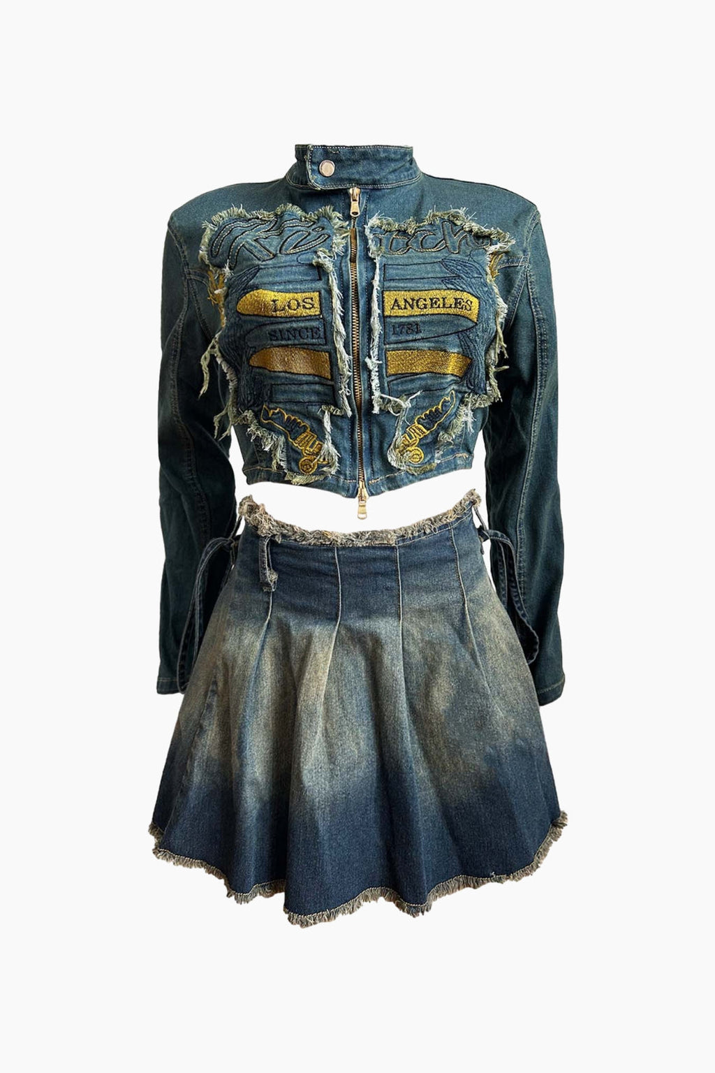 Vintage Denim Jacket Set Lavish Daily