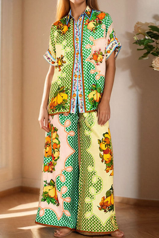 Printed Shirt and Pant Set Lavish Daily