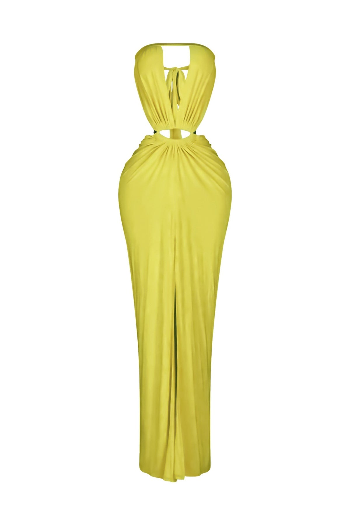 Cutout Ruched High Slit Maxi Dress Lavish Daily
