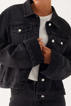 Collared Comfortable Casual Denim Jacket Lavish Daily