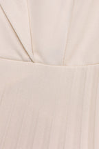 Two-Tone Belted Pleated Dress Lavish Daily