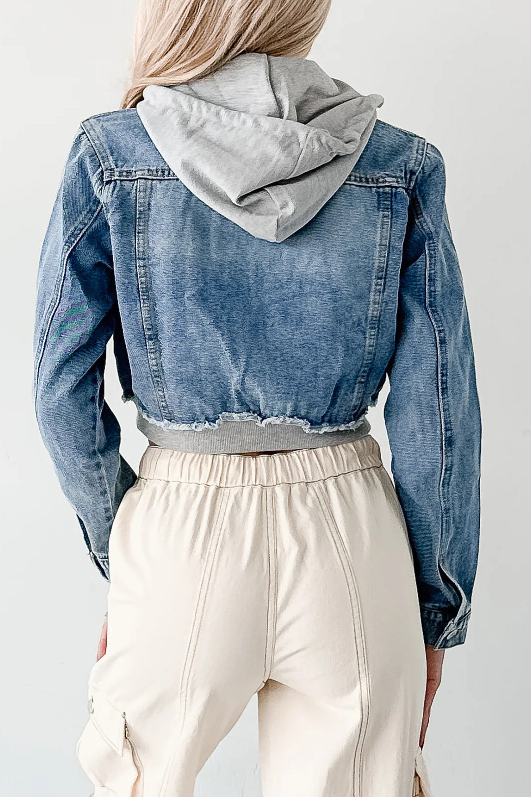 Cropped Layered Denim Jacket Lavish Daily