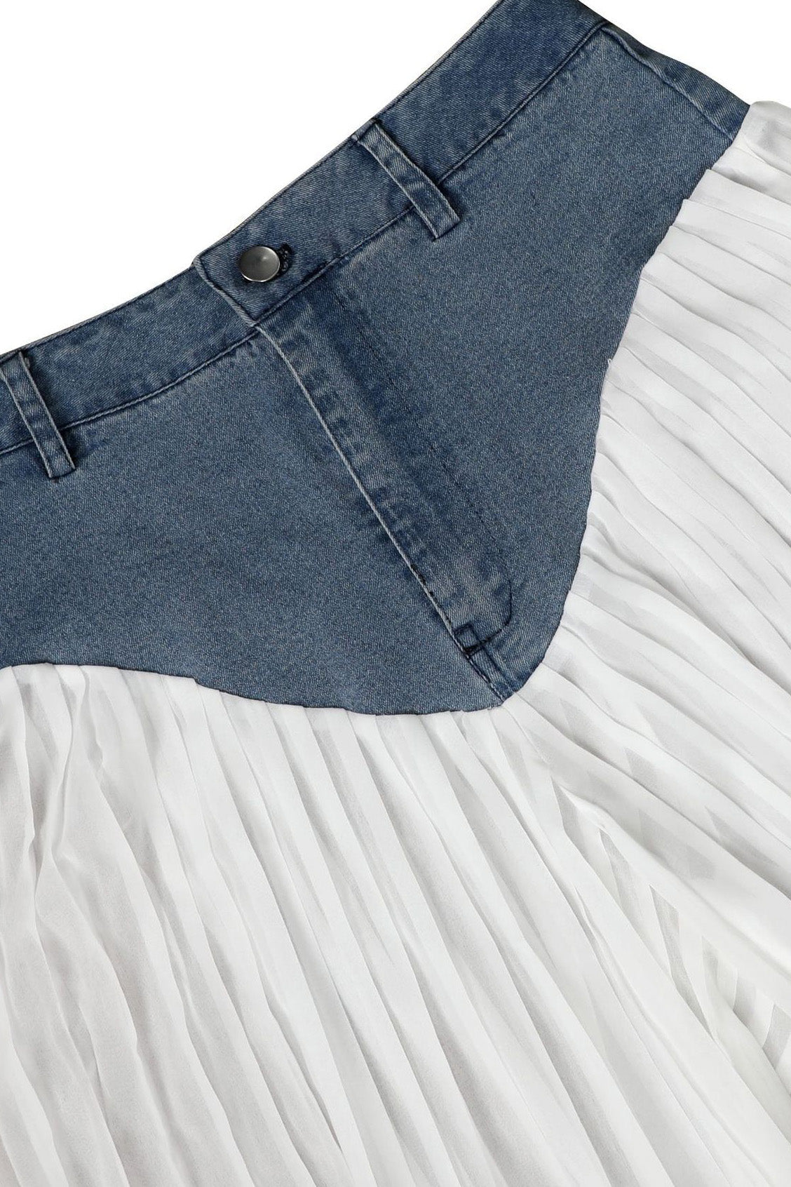 Denim Corset & Pleated Chiffon Pants Set Lavish Daily