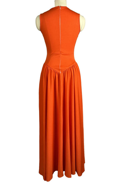 Cutout Drop Waist Maxi Dress Lavish Daily