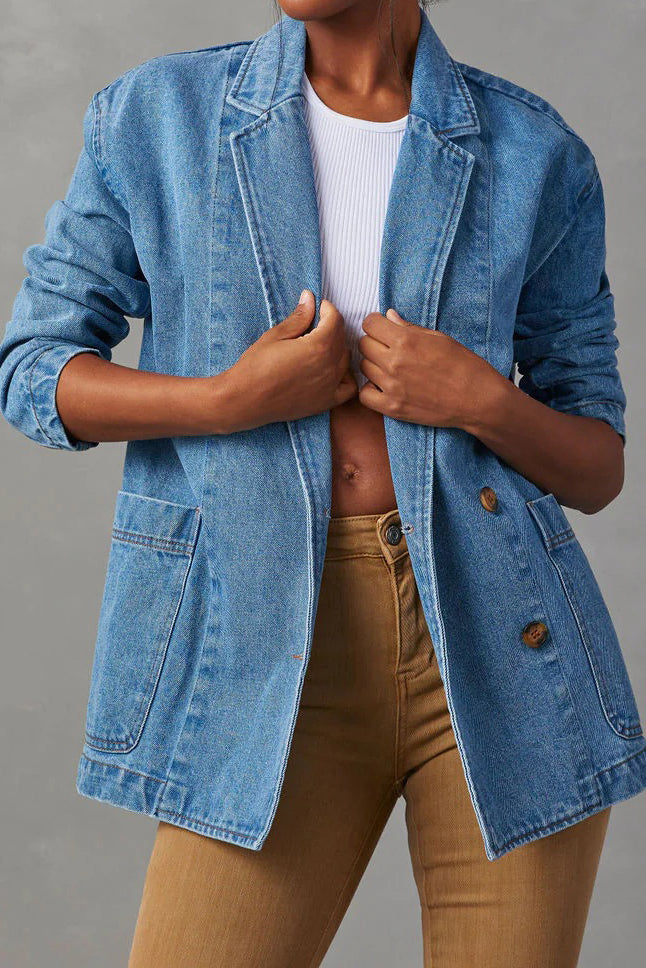 Long Sleeve Denim Jacket Lavish Daily