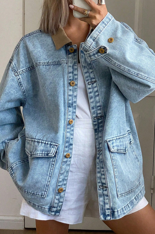 Light Wash Denim Jacket Lavish Daily