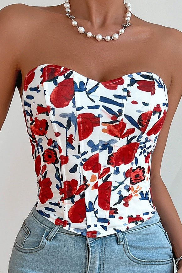 Floral Corset Top Lavish Daily