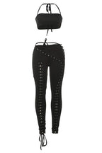 Crop Top and Lace-Up Pants 2-Piece Set Lavish Daily