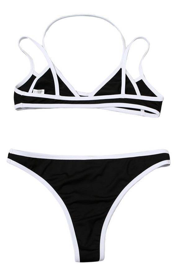 Sexy Contrast Color Striped Bikini Set Lavish Daily