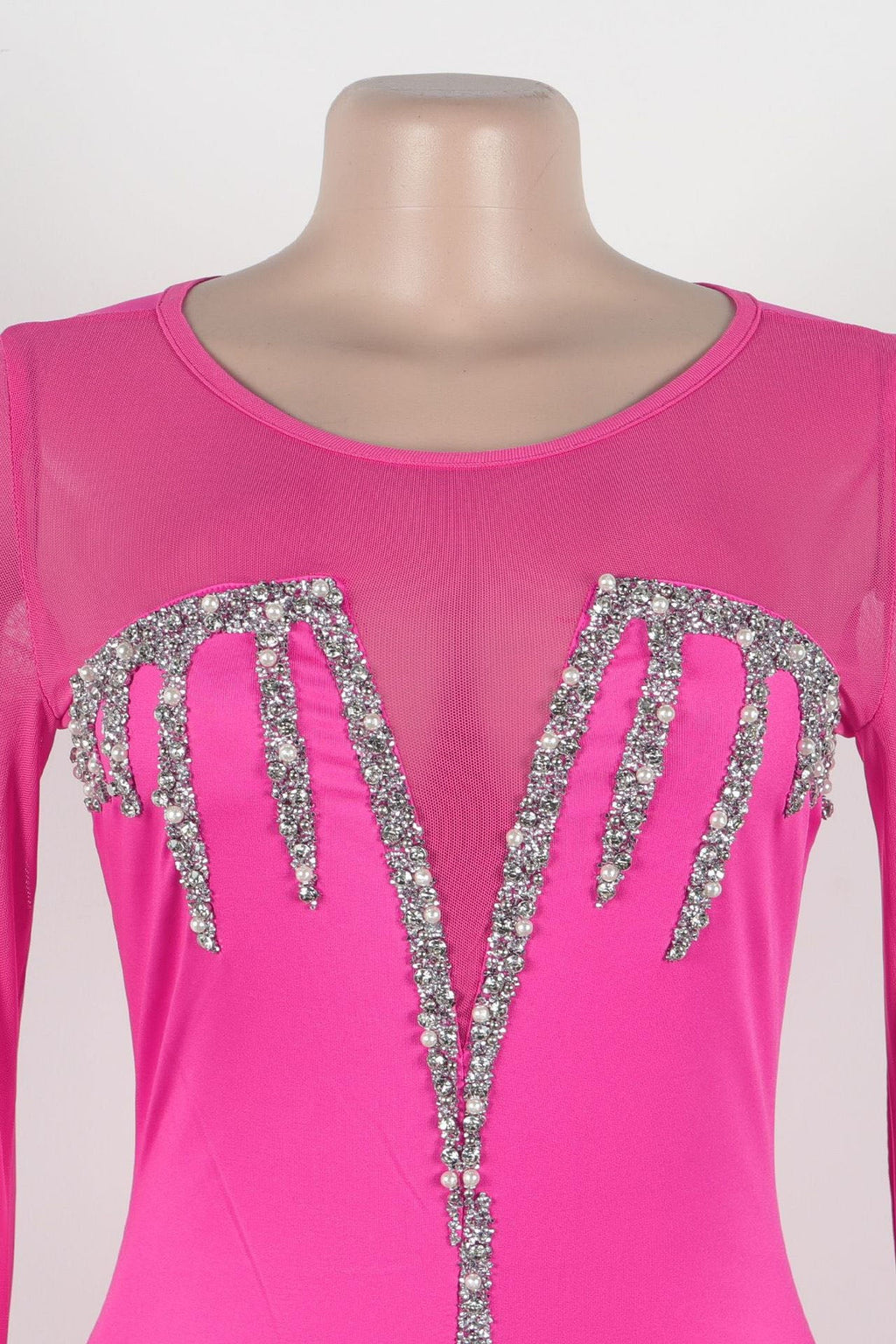 Diamond See-through Stitching Slit Dress Lavish Daily