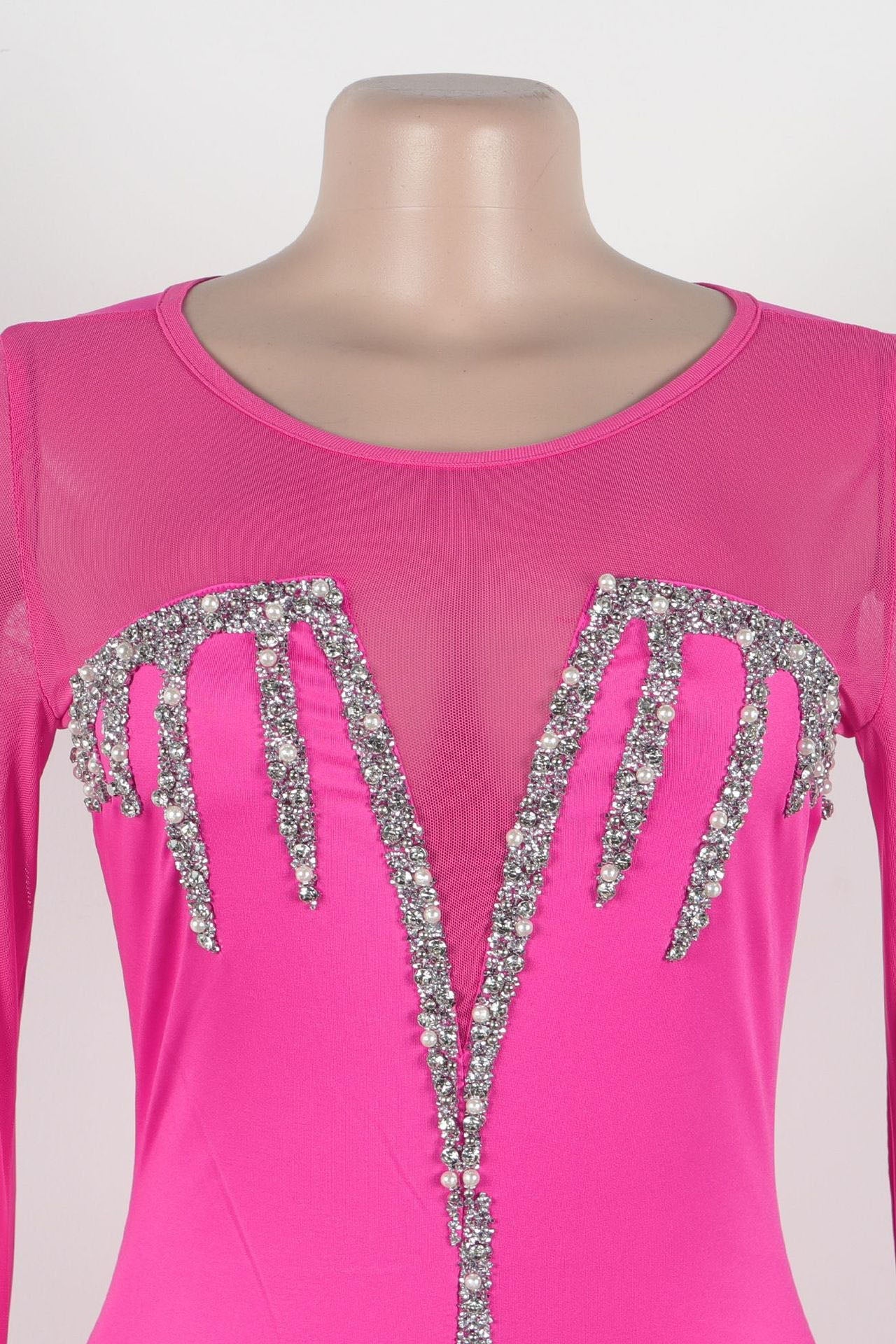 Diamond See-through Stitching Slit Dress Lavish Daily