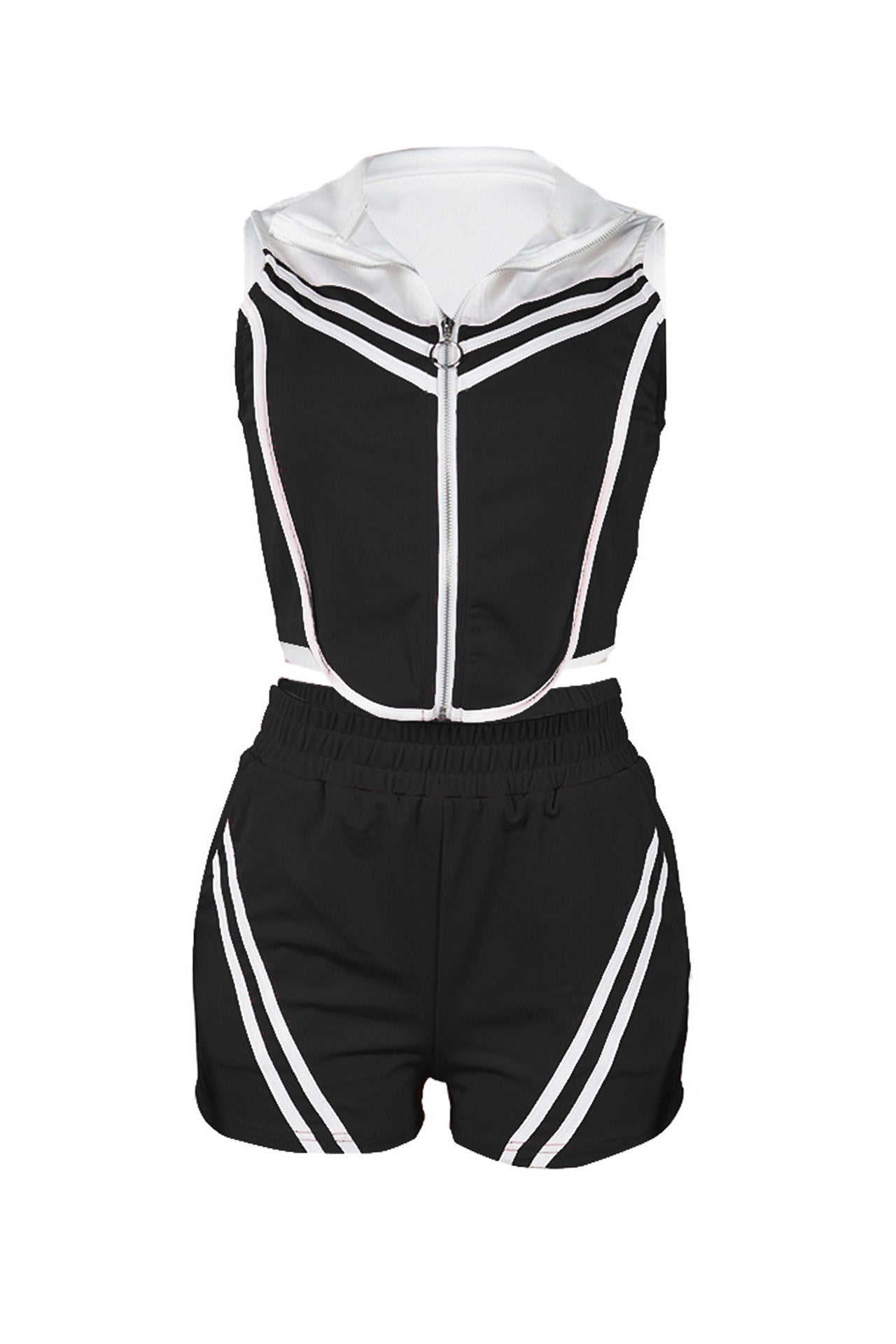 Colorblock Stripe Sleeveless Activewear Set Lavish Daily