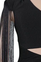 One Shoulder Fringe Dress Lavish Daily
