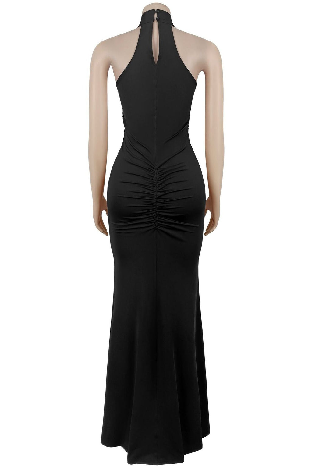 Sequin Ruffle Halter Maxi Dress LavishDaily