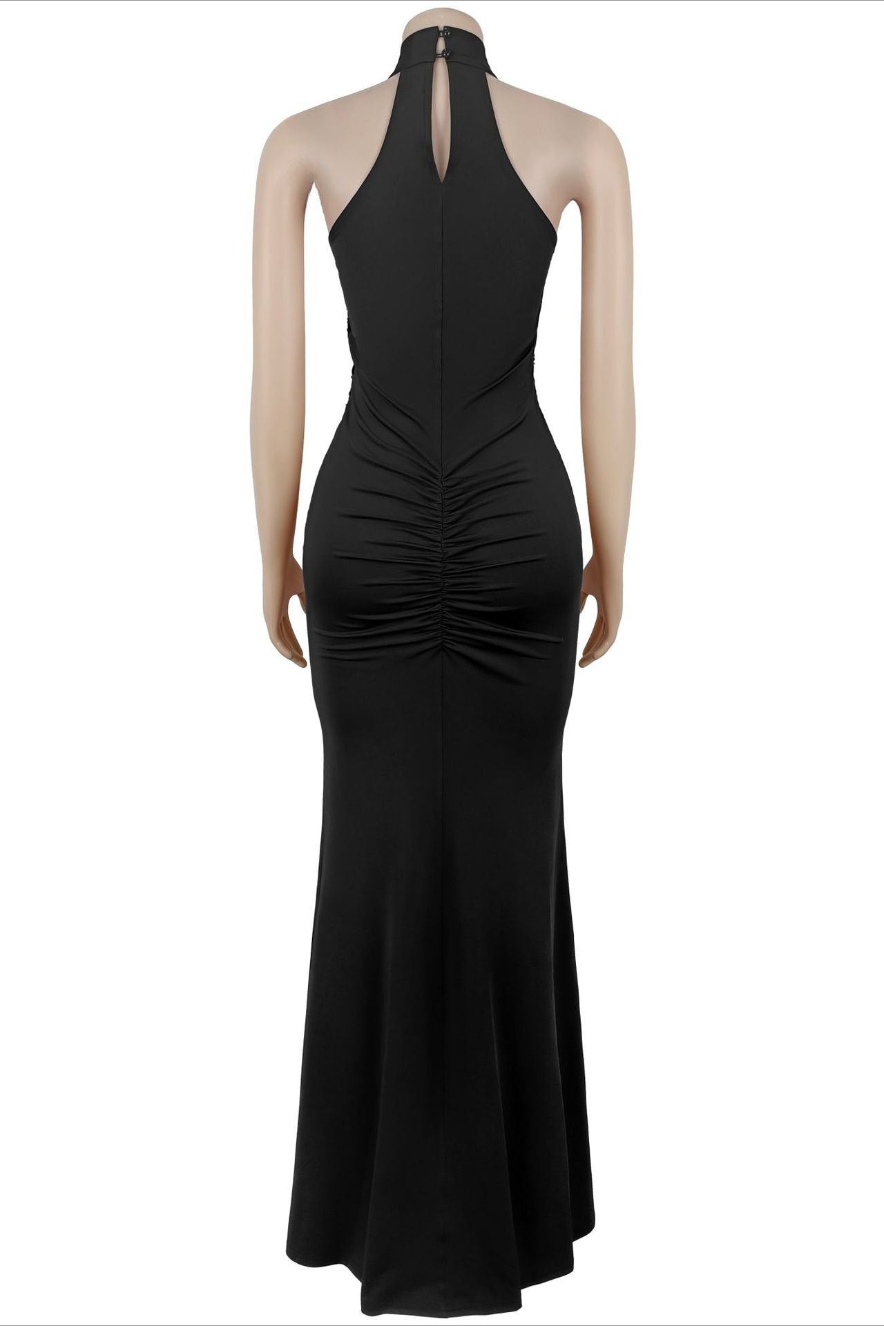 Sequin Ruffle Halter Maxi Dress LavishDaily