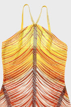 Rainbow Sleeveless Rhinestone Embellished Maxi Dress Lavish Daily