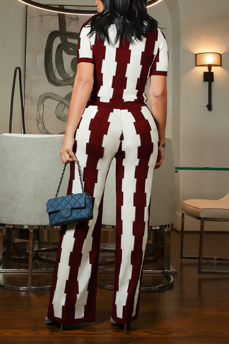 Slim Fit Wide-Leg Printed Set Lavish Daily