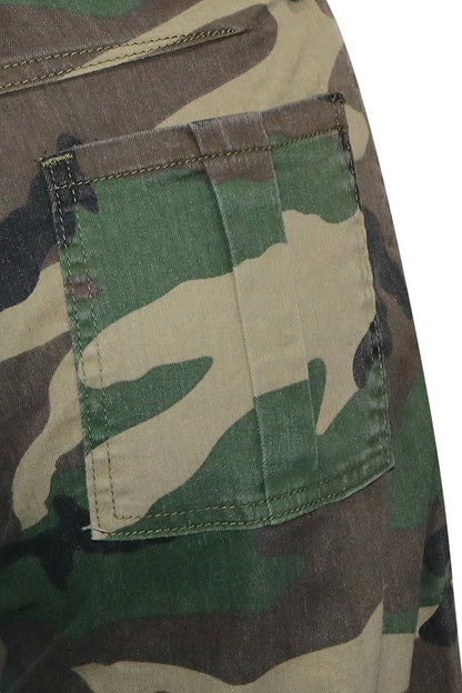 Camo Asymmetrical Skirt Overlay Wide Leg Pants Lavish Daily