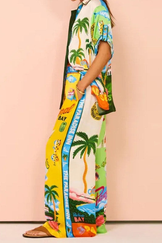 Printed Shirt and Pant Set Lavish Daily