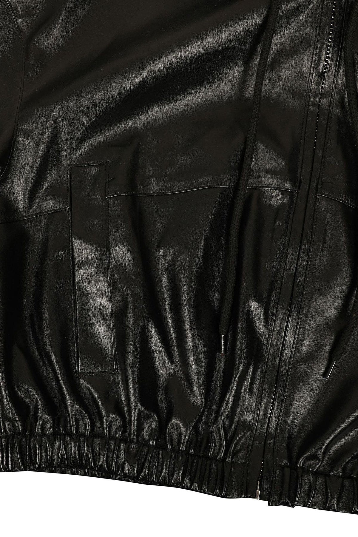 Faux Leather Hooded & Shorts Set Lavish Daily