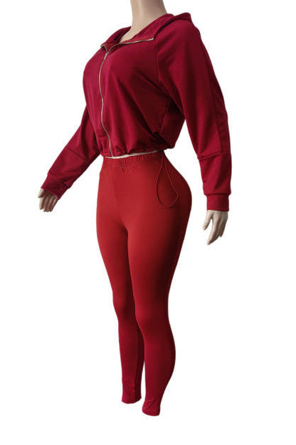 Zip Hoodie High Waist Leggings Set Lavish Daily