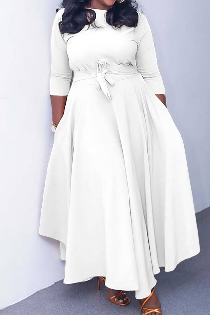 Elegant Tie-Waist A-Line Maxi Dress Lavish Daily