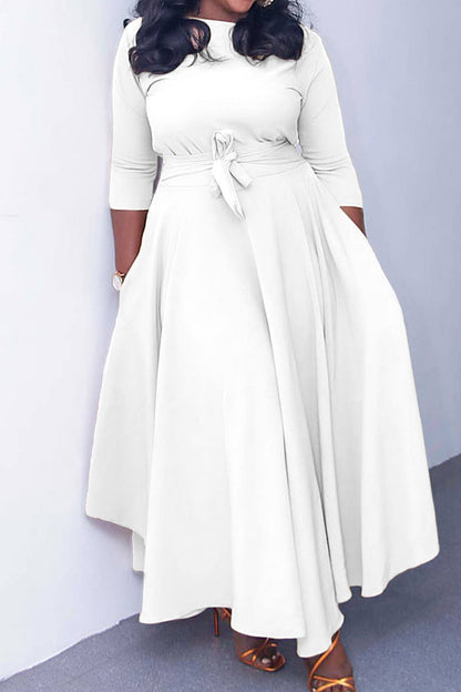 Elegant Tie-Waist A-Line Maxi Dress Lavish Daily
