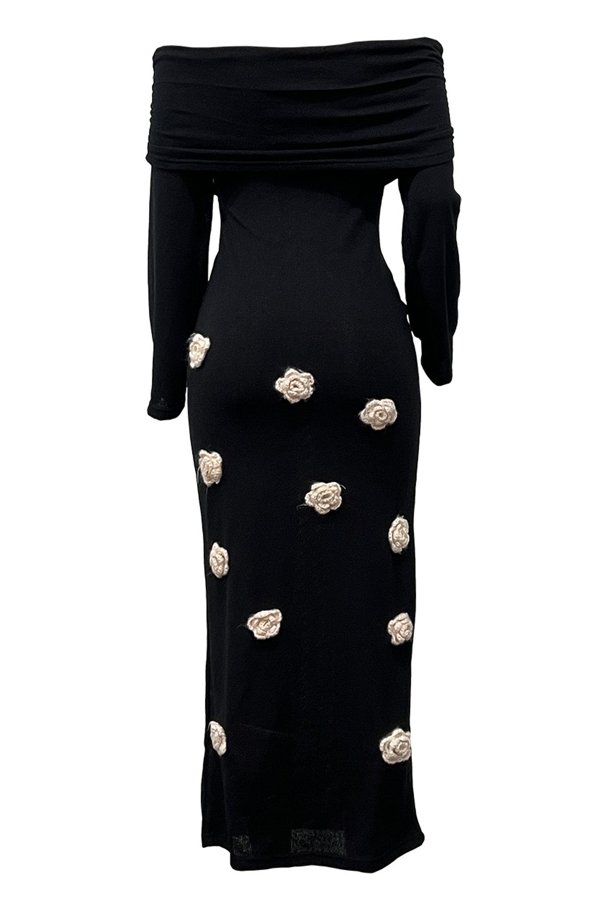 Off Shoulder Knit Maxi Dress Lavish Daily