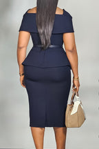 Square Neck High Waist Pencil Dress Lavish Daily