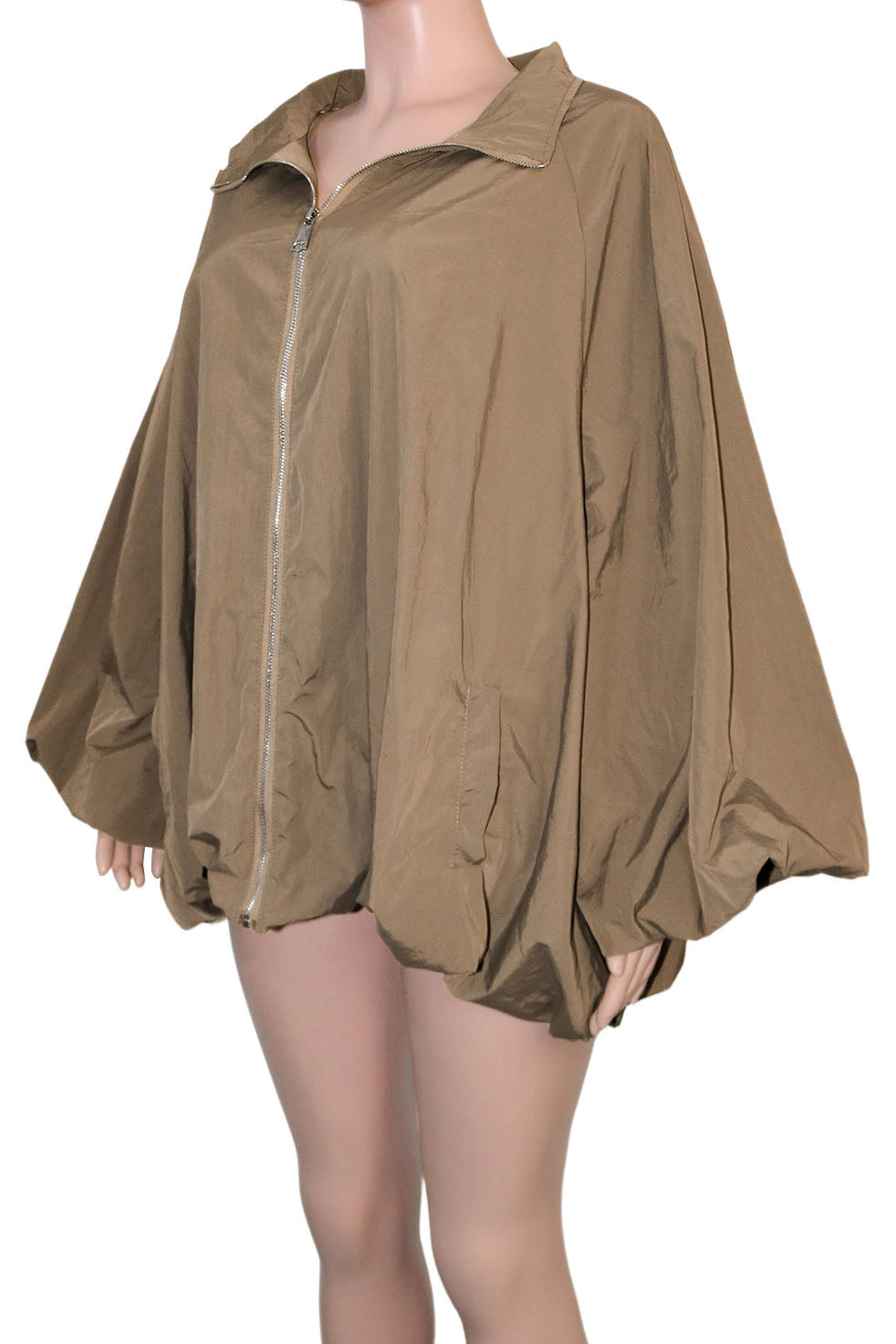 Oversized Zip-Up Bubble Jacket Lavish Daily