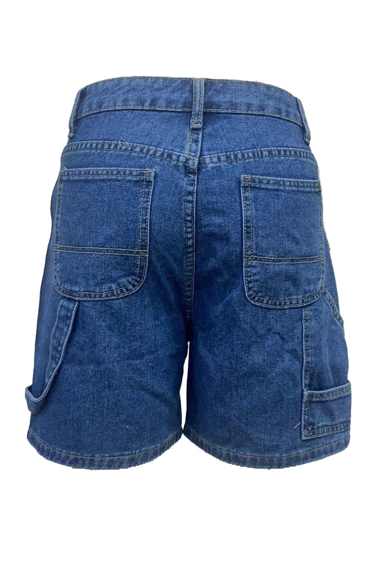 High-Waisted Relaxed Utility Denim Shorts Lavish Daily