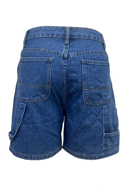 High-Waisted Relaxed Utility Denim Shorts Lavish Daily