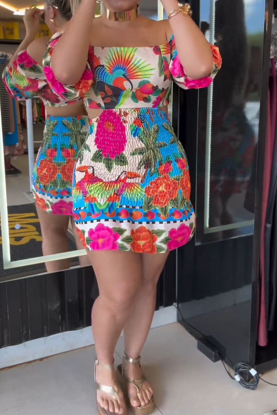 Floral Print Backless Cutout Mini Dresses Lavish Daily